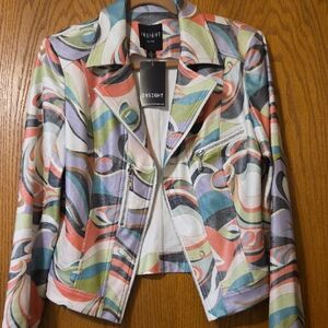 Insight Lauren Liquid Pucci Metallic Faux Leather Jacket